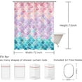 thumbnail image 5 of Mermaid Scale Shower Curtain, Mermaid Shower Curtain, Ocean Themed Shower Curtain, Pink and Blue Shower Curtain, Fantasy Girls Bathroom Decor with 12 Hooks, 72''''W x 72''''H, 5 of 6
