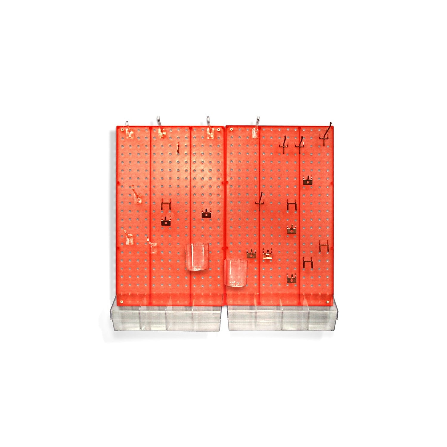 Azar Pegboard Organizer Kit Red Frosted 900945RED