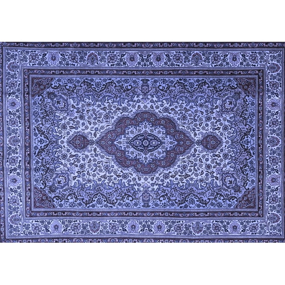 Ahgly Company Indoor Rectangle Medallion Blue Traditional Area Rugs, 2' x 5'