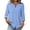 84#Blue, variant on Button Down Shirts for Women 3/4 Sleeve V Neck Tops Dressy Casual Loose Work Blouses Beige XL