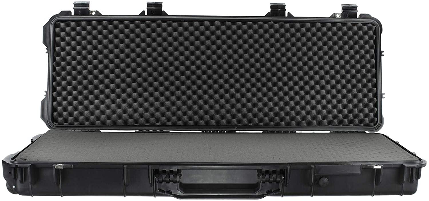 48" Protective Roller Rifle Case Water and Shock Resistant w/ Foam by Eylar Black