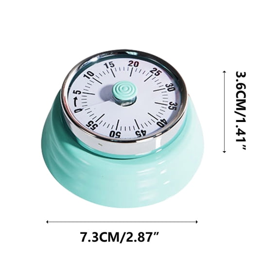 Leodye 1PCS Mechanical Kitchen Timer Stainless Steel Magnetic Reminder for Baking Cooking and Student Time Management -3.07 × 3.07 × 1.50 IN