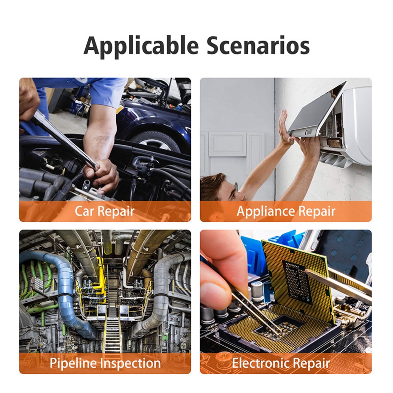 Flexible Pipe Borescope Inspection Camera Articulating 180 Degree Borescope Videoscope Inspection Camera with 3.5 Inch LCD , User-Friendly Borescopes