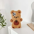thumbnail image 2 of Case Compatible with iPhone 12 Pro Case Kawaii Phone Cases Creative Cartoon Bear iPhone Case Cute Shockproof Protective Case Cover with Keychain, 2 of 14