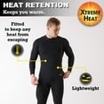 thumbnail image 3 of Xtreme Heat Mens Thermal Underwear Set Insulated Shirt & Long Johns, Black Medium, 3 of 6