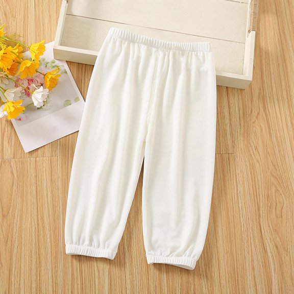 asjyhkr Baby Toddler Boys Girls Elastic Waist Jogger Cropped Pants 1-4 Years Lightweight Comforty Breathable Casual Outdoor Playing Workout Solid Color Pants,Size 80-110