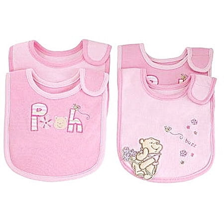 Disney Winnie the Pooh 4-Pack Bibs, Pink