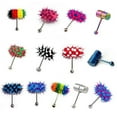thumbnail image 4 of Skymirror Unisex Cool Punk Hammer Shape Vibrating Tongue Bar Stud Body Piercing Jewelry, 4 of 8