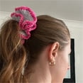 thumbnail image 6 of FENOHREFE Crochet Hair Scrunchies Thick Ruffle Flouncing Hair Scrunchy Elegant Hair Rope Scrunchy Women Ponytail Holder, 6 of 8