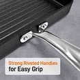 thumbnail image 4 of Nonstick Stove Top grill Pan - PTFEPFOAPFOS Free 11 Hard-Anodized Non stick grill & griddle Pan - Kitchen cookware ,High Ridges, Strong Riveted Handle, 4 of 7