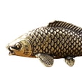 thumbnail image 3 of Brass Carp Figurine Miniature Chinese Feng Shui Simulation Animal Toy Craft, 3 of 3