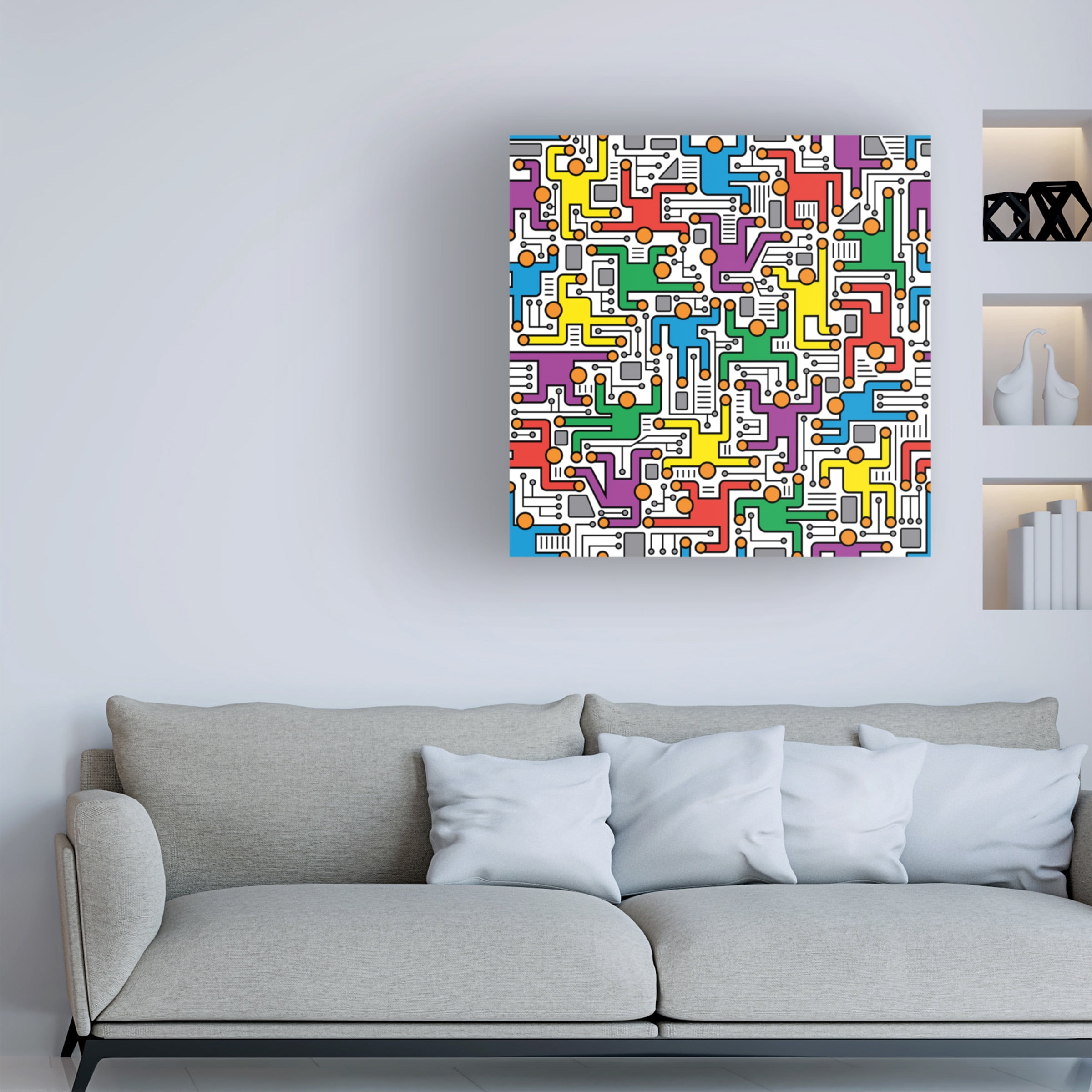 Ron Magnes 'Social Network Circuit Board Pattern' Canvas Art