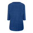 thumbnail image 4 of Chandails d'Automne Grande Taille pour Femmes Automne et Hiver Couleur Unie Col Rond Bas Rayé Ample Décontracté Manches Trois-Quarts, 4 of 5
