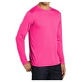 thumbnail image 4 of Mens Long Sleeve PosiCharge Competitor Polyester Tee Shirt Neon Pink S, 4 of 8
