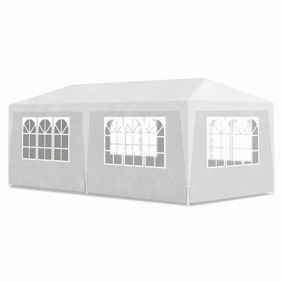 Outdoor Party Tent with 6 Walls, White - 10 x 20 ft.