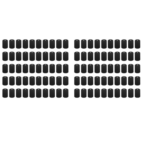 100 Pcs Metal Stamping Blanks Black for Stamping, Engraving Aluminum Keychain Blank Dog Tag