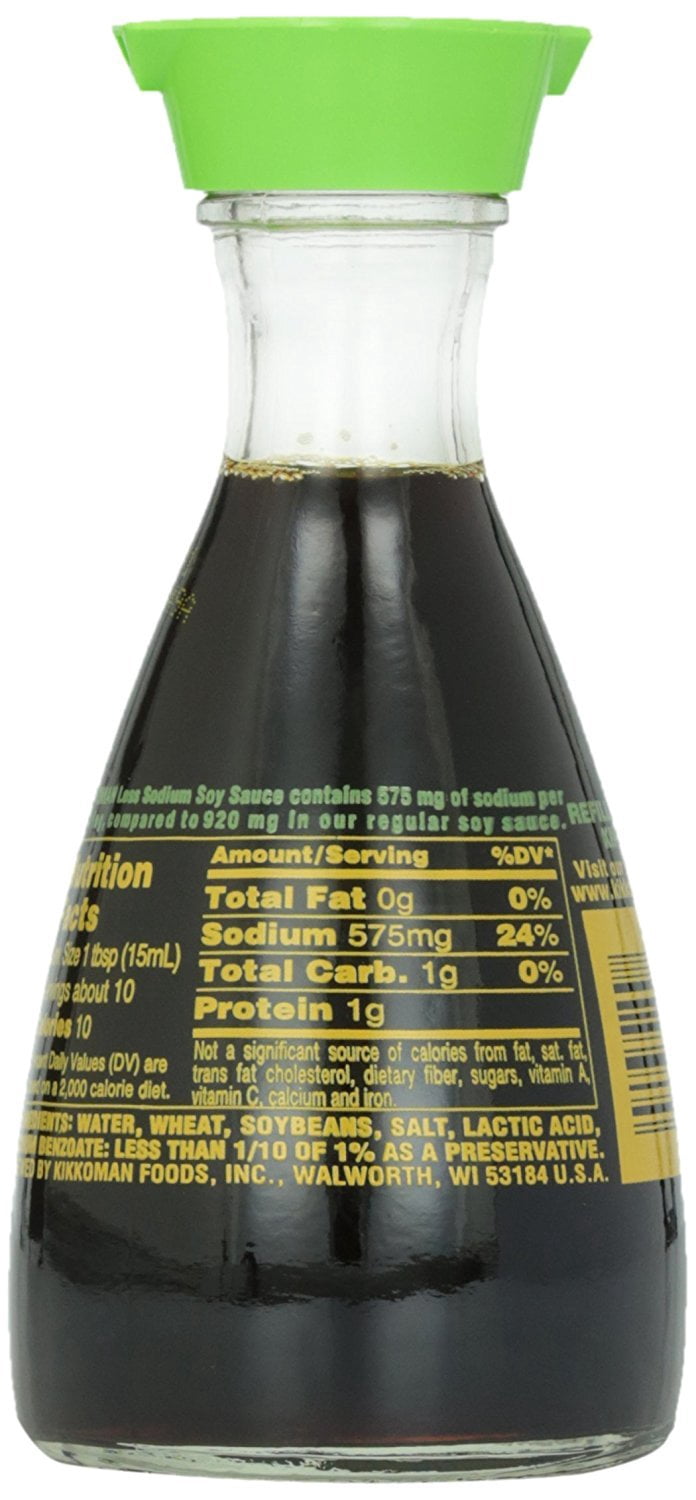 Pack of 6, Kikkoman Less Sodium Soy Sauce, 5 oz