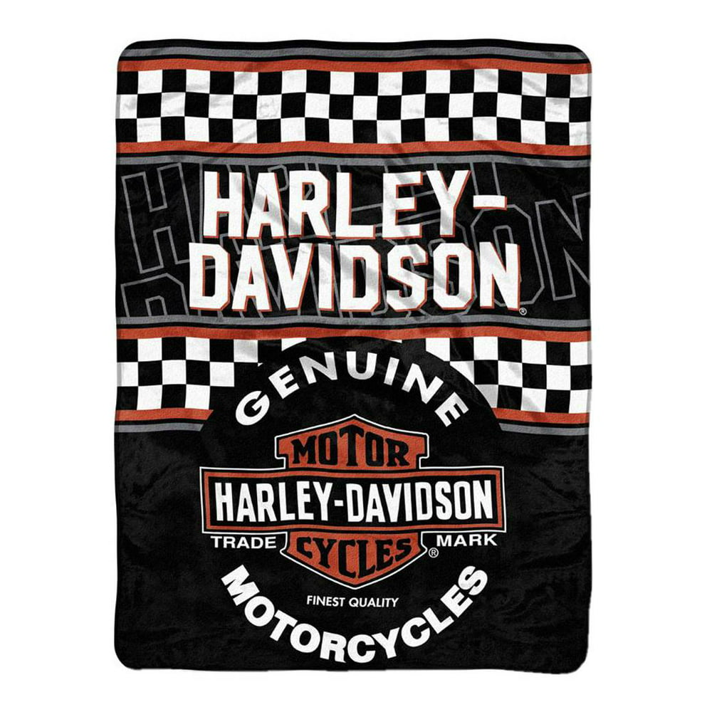 Harley-Davidson Finish Line Micro Raschel Throw Blanket, 46 x 60 inch ...