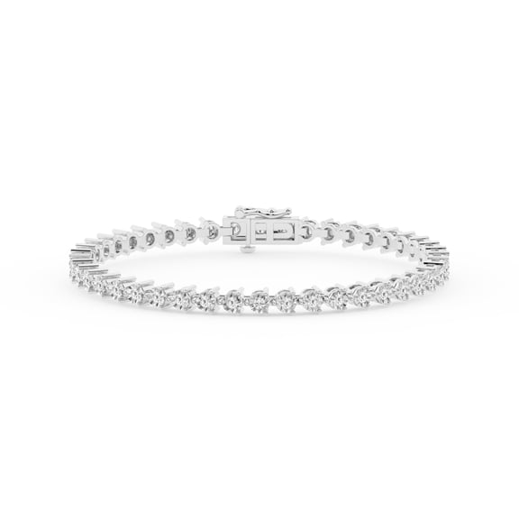 Unique Moments 2 Carat Round Lab Grown Diamond Tennis Bracelet in Sterling Silver, 7" Bracelet for Women