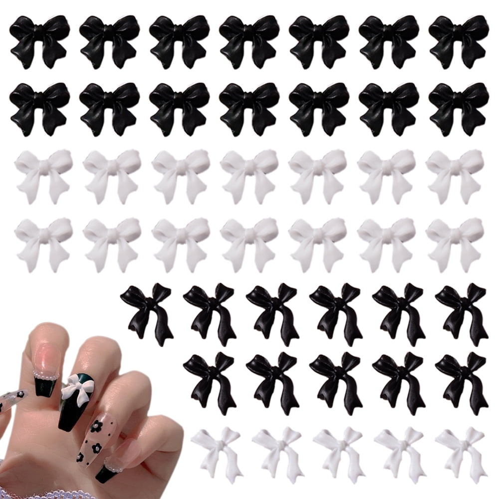24pcs Bow Nail Art Decorations 3D Bows Nail Charms Resin Bow Nail Deco