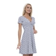 thumbnail image 1 of Women’s A Line Flower Summer Dress, Retro Triangle Arrangement, Cross Wrap V Neck, 6 Sizes, by Ambesonne, 1 of 2