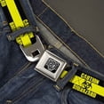 thumbnail image 2 of Buckle-Down Belt, Seatbelt Buckle Belt, Caution Biohazard Black Yellow, 30 to 44 Inches, 2 of 9