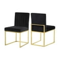 thumbnail image 5 of Contemporary Chic Modern, Contemporary Velvet Upholstered Dining Chair with Durable Metal Base, Set of 2, 18" W x 22" D x 32" H, Chic Dining Table Chairs, 5 of 6