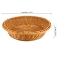 thumbnail image 2 of ZEONHAK 4 Pack 12 Inch Round Wicker Bread Basket, Brown Imitation Rattan Woven Basket, Round Wicker Serving Basket for Vegetables, Fruits, Snacks, 2 of 6