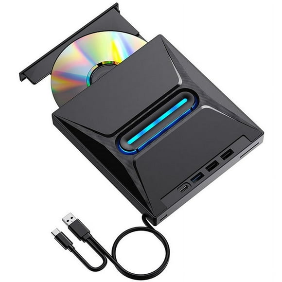 USB 3.0 External CD DVD Drive High-Speed Portable CD/DVD+-RW Drive with SD Card Reader,CD ROM Burner ,Plug and Play