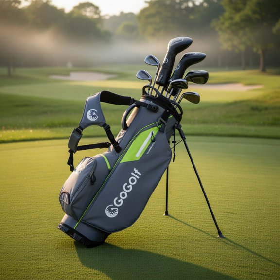 Topcobe Golf Stand Bag Lightweight with 8 Way Top Dividers and 5 Zippered Pockets-Gray, Indoor Sports Equipment