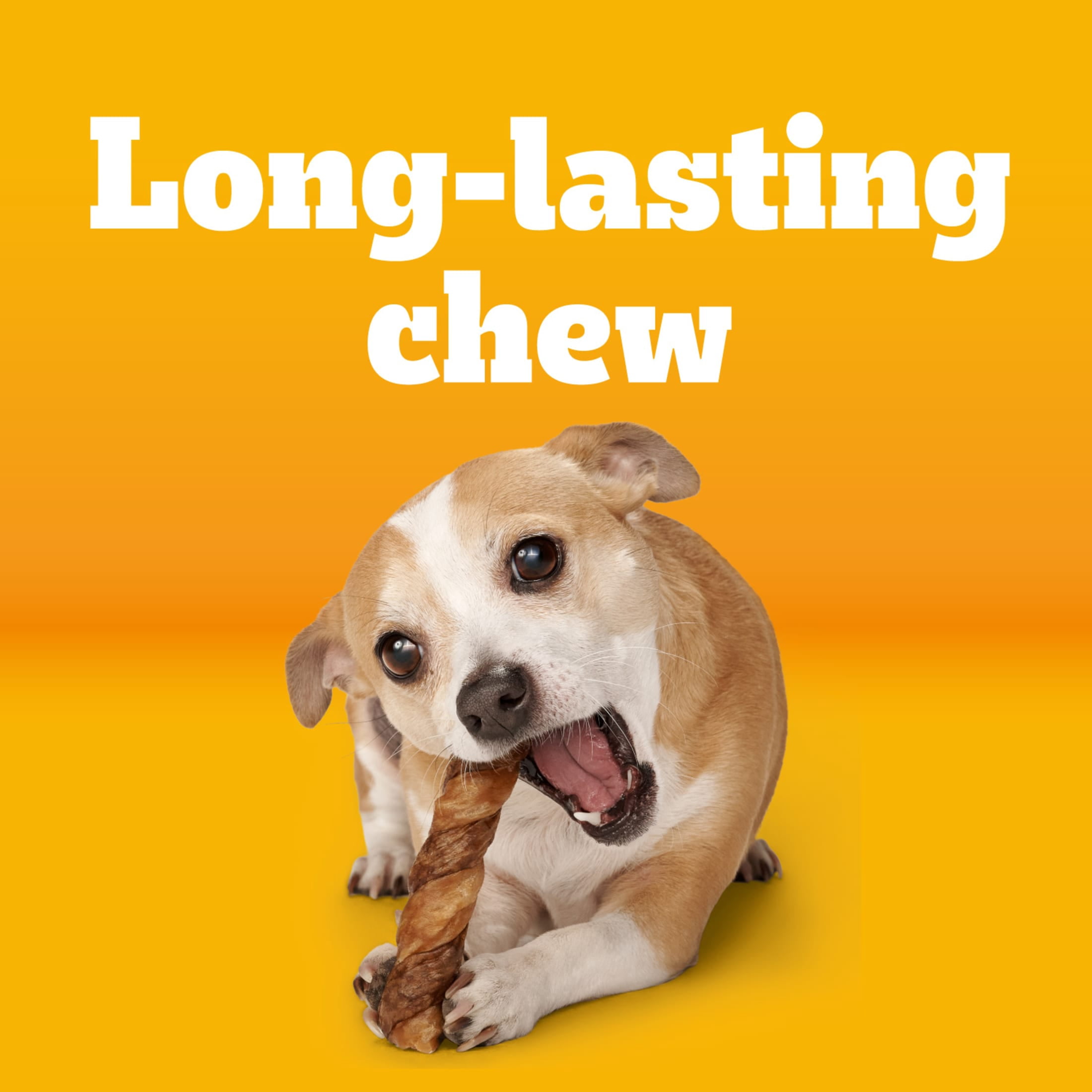 Pedigree Twisty Chews Long-Lasting Dog Treats Chicken & Beef Flavor, (4) 9.17 oz. Pouches