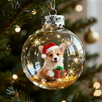 Wooowa Christmas Dog Snow Globe Ornaments, Festive Decorative Globes for Home & Xmas Tree Displays