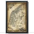 thumbnail image 2 of Fort Myers Vintage Map Prints Canvas, Florida Map Art Canvas, Canvas, Fort Myers Map City style Watercolor art Canvas, 2 of 6