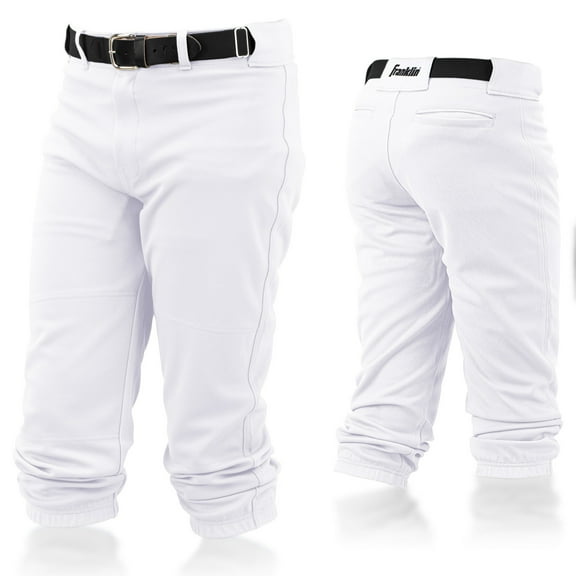 Franklin Sports Youth Baseball Softball Pants - Kids Knicker Pants - White - Youth XL