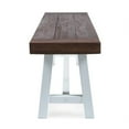 thumbnail image 3 of Noble House Jubilee Indoor Acacia Wood and Iron Dining Bench in Dark Brown/White, 3 of 7