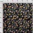 thumbnail image 2 of oneOone Polyester Lycra Black Fabric Flower & Leaves Watercolor Sewing Craft Projects Fabric Prints By Yard 56 Inch Wide, 2 of 4
