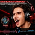 thumbnail image 3 of Wireless Gaming Headset with Mic, Bluetooth & 2.4GHz Over-Ear Headphone for PS5 PS4 Nintendo PC with Noise-Canceling Microphone & 7.1 Pro Surround Sound - Black Red, 3 of 8