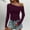 #11Purple, variant on Byworldtasic Off Shoulder Top for Women Long Sleeve Boat Neck Blouses Slim Fit Fall Ruched Stretch Y2K Tee