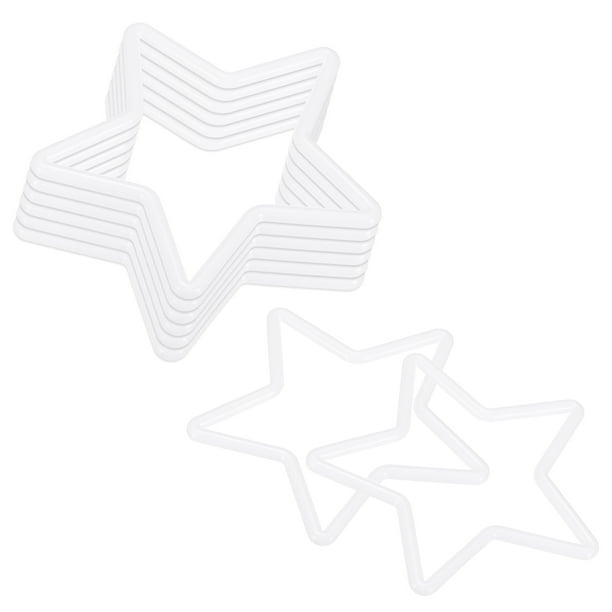Uxcell Paquete de 8 Anillos Atrapasueños, 4.3 Pulgadas, Forma de Corazón de Plástico, Aro de Macramé para Manualidades DIY Blanco