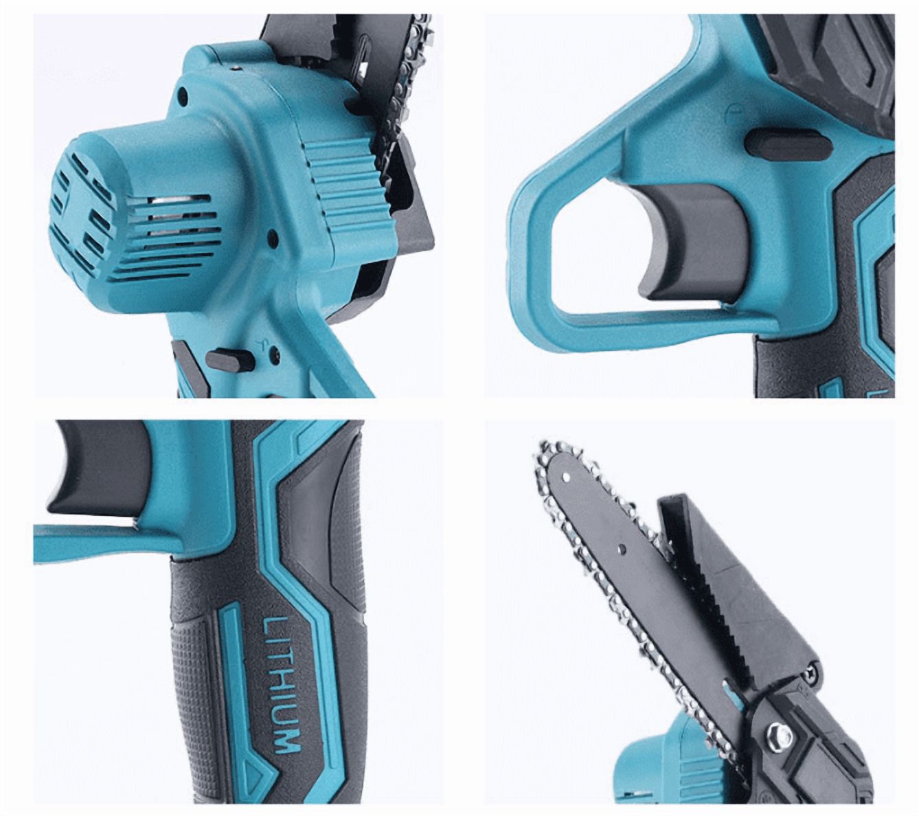 Mini Chainsaw Cordless 6-Inch | Handheld Electric Chain Saw with 2 Batteries & Charger | for Tree Trimming, Wood Cutting, and Garden Care