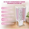thumbnail image 2 of 30-Plant Hydroponics Tower Vertical Growing System Kit, Indoor Garden Planter Herb Garden with LED Grow Light, Hose and Water Pump, Vertical Planter Germination Kit for Fruits Vegetables (White), 2 of 8