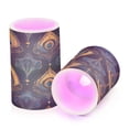 thumbnail image 7 of Yayeee Flameless Candles with Remote Flickering Battery Operated Multi Color Changing, Navy Blue Art Pattern, 7 of 7
