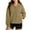 Brown, variant on Kmdttou Women's 2025 Hoodies Button Collar Drawstring Hooded Solid Solor Loose Long Sleeved V-neck Sweatshirt Long Sleeved V-neck Top/Shirt on Clearance!