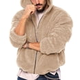 thumbnail image 2 of Bazeneo Fleece Jacket Mens Full Zip Winter Coats Long Sleeve Hooded Casual Jacket Double-Sided Polar Fleece Overcoat with Pockets Relaxed Fit Thick Cardigan Fashion Fuzzy Outerwear, 2 of 6