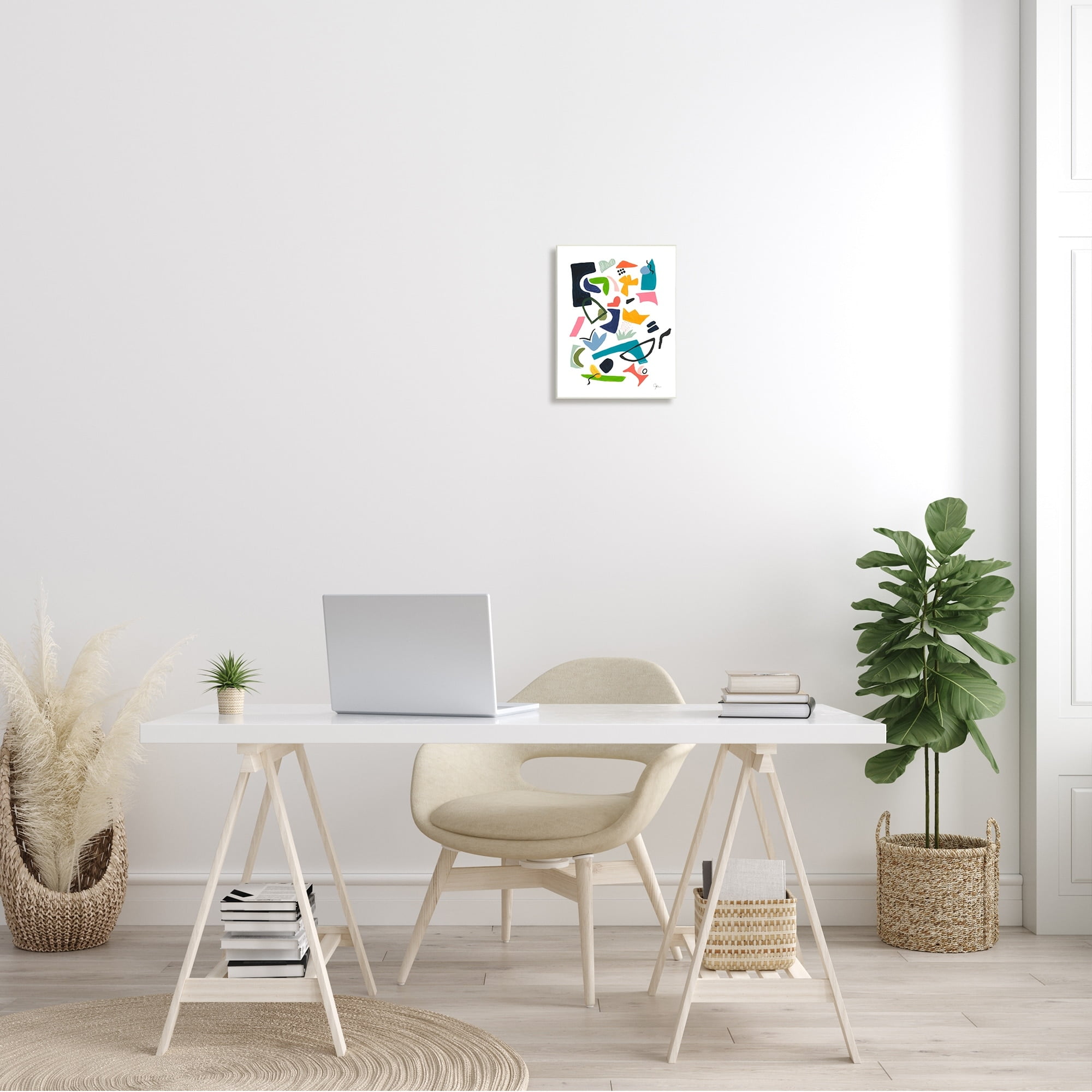 Stupell Industries Bold Tone Shape Abstract Painting Unique Funky Geometry, 10 x 15,Design by Jan Weiss