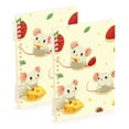 thumbnail image 2 of Ckdifva Cheese Mice Strawberries A5 Ring Binder Notebook Journey Note Diary College Ruled Study 60 Pages, 2 of 8