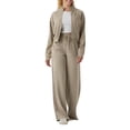 thumbnail image 5 of Womens Track Pants with Zipper Pockets Loose Straight Leg Sweatpants 30" Petite/Regular/Tall Khaki 2XL, 5 of 6
