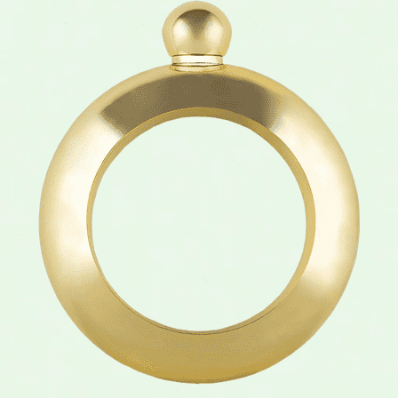 Fashionable Bangle Flask Bracelet for Women, 4oz, Gold