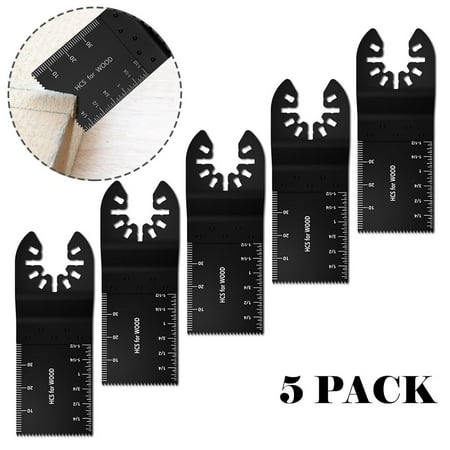 

QXKE 5PC HCS Oscillating Blades Saw Multi Tool 34mm Saw Blades for Wood Cutting Tool