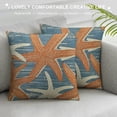 thumbnail image 3 of Qinduosi  Starfish Throw Pillow Covers Inch Coastal Decoration for The Home Decorative Cushion Case Motif Pillowcase for Couch Sofa Square Orange  White, 3 of 5